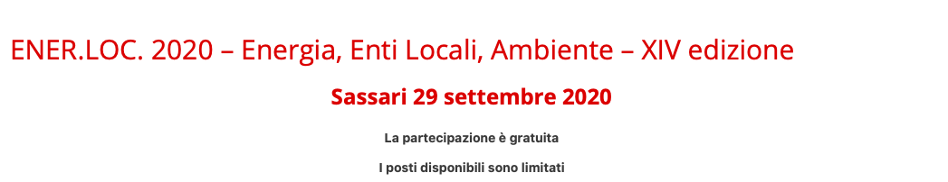 ENER.LOC. 2020 – Energia, Enti Locali, Ambiente